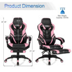 Blue Ergonomic Adjustable Gaming Chair with Footrest and Headrest