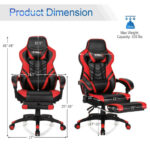 Blue Ergonomic Adjustable Gaming Chair with Footrest and Headrest
