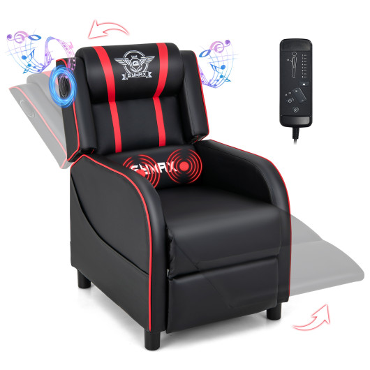 Blue PU Leather Massage Gaming Recliner Chair with Bluetooth Speakers 11 Blue PU Leather Massage Gaming Recliner Chair with Bluetooth Speakers - Image 11