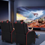 Blue PU Leather Massage Gaming Recliner Chair with Bluetooth Speakers 27 Blue PU Leather Massage Gaming Recliner Chair with Bluetooth Speakers