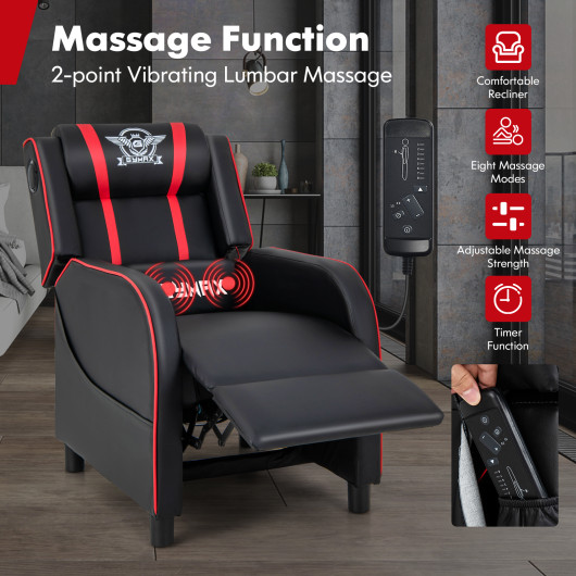 Blue PU Leather Massage Gaming Recliner Chair with Bluetooth Speakers 14 Blue PU Leather Massage Gaming Recliner Chair with Bluetooth Speakers - Image 14