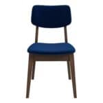 Blue Velvet Mid-Century Modern Dining Chairs (Set of 2)