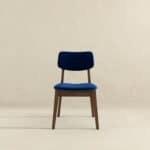 Blue Velvet Mid-Century Modern Dining Chairs (Set of 2)