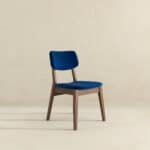 Blue Velvet Mid-Century Modern Dining Chairs (Set of 2)