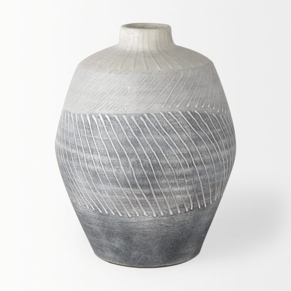 Blume 10H Off White w Gray Textured Vase 2