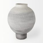 Blume 12.5H Off-White w/ Gray Textured Vase