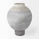 Blume 12.5H Off-White w/ Gray Textured Vase