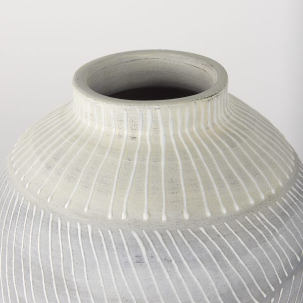 Blume 12.5H Off White w Gray Textured Vase 4