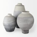 Blume 12.5H Off-White w/ Gray Textured Vase