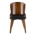 Bocello Walnut Bamboo Black Faux Leather Mid-Century Modern Chair 25 Bocello Walnut Bamboo Black Faux Leather Mid-Century Modern Chair