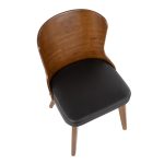 Bocello Walnut Bamboo Black Faux Leather Mid-Century Modern Chair 26 Bocello Walnut Bamboo Black Faux Leather Mid-Century Modern Chair