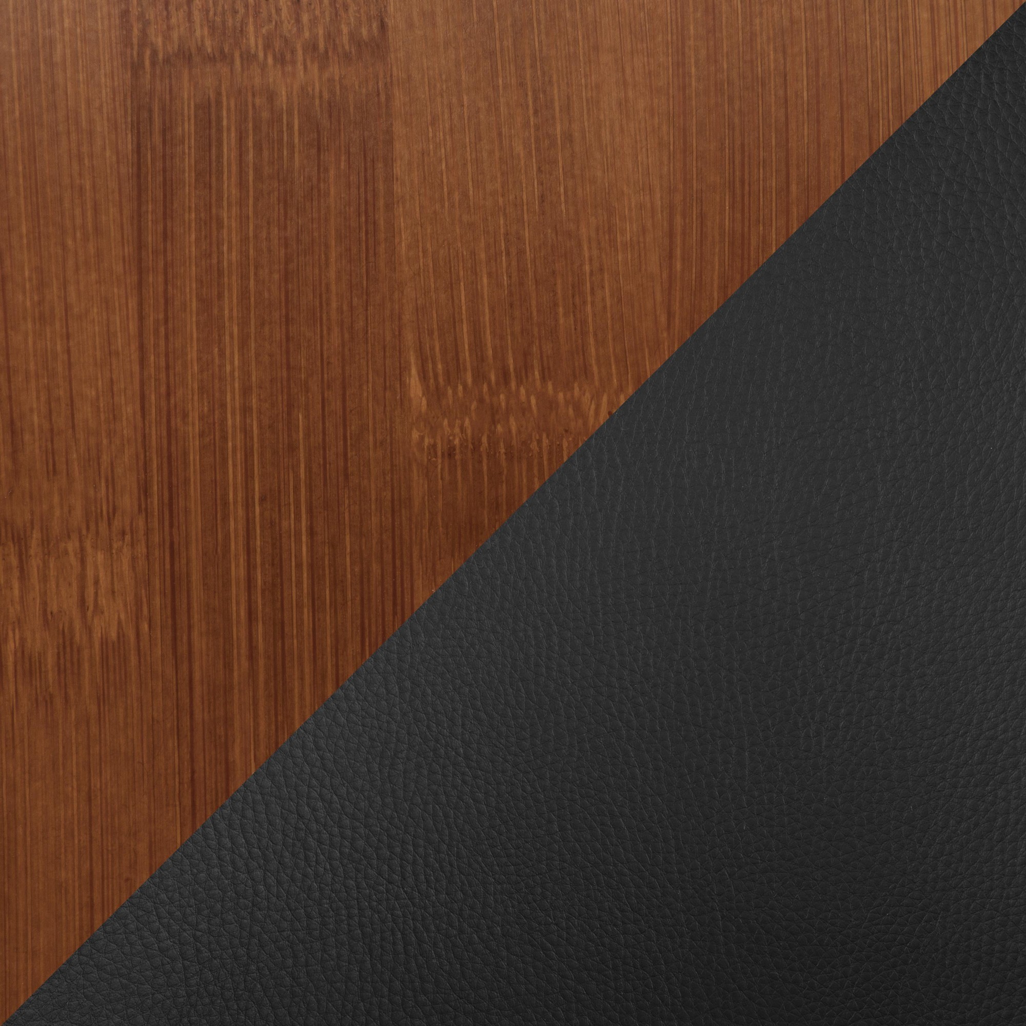 Bocello Walnut Bamboo Black Faux Leather Mid-Century Modern Chair 14 Bocello Walnut Bamboo Black Faux Leather Mid-Century Modern Chair - Image 14