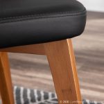 Bocello Walnut Bamboo Black Faux Leather Mid-Century Modern Chair 19 Bocello Walnut Bamboo Black Faux Leather Mid-Century Modern Chair