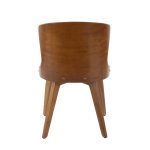 Bocello Walnut Bamboo Black Faux Leather Mid-Century Modern Chair 24 Bocello Walnut Bamboo Black Faux Leather Mid-Century Modern Chair