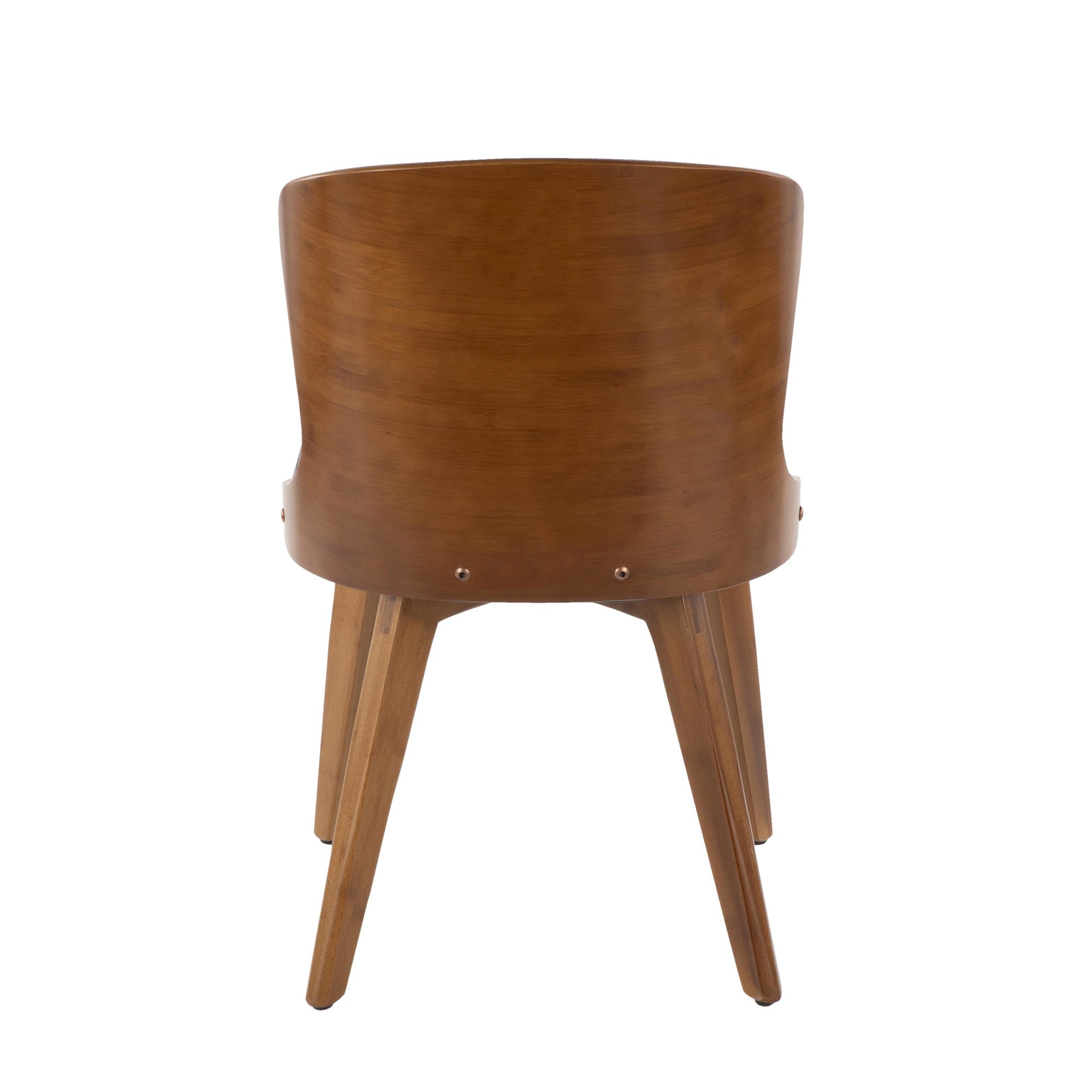 Bocello Walnut Bamboo Black Faux Leather Mid-Century Modern Chair 10 Bocello Walnut Bamboo Black Faux Leather Mid-Century Modern Chair - Image 10