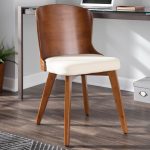 Bocello Walnut Bamboo Cream Faux Leather Mid-Century Accent Chair 15 Bocello Walnut Bamboo Cream Faux Leather Mid-Century Accent Chair