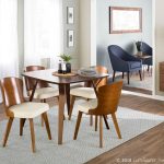 Bocello Walnut Bamboo Cream Faux Leather Mid-Century Accent Chair 20 Bocello Walnut Bamboo Cream Faux Leather Mid-Century Accent Chair