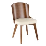 Bocello Walnut Bamboo Cream Faux Leather Mid-Century Accent Chair 21 Bocello Walnut Bamboo Cream Faux Leather Mid-Century Accent Chair