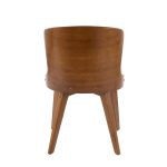 Bocello Walnut Bamboo Cream Faux Leather Mid-Century Accent Chair 24 Bocello Walnut Bamboo Cream Faux Leather Mid-Century Accent Chair
