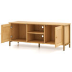 Boho TV Stand with Faux Rattan Doors for 55-Inch TVs 10 Boho TV Stand with Faux Rattan Doors for 55-Inch TVs