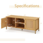 Boho TV Stand with Faux Rattan Doors for 55-Inch TVs 12 Boho TV Stand with Faux Rattan Doors for 55-Inch TVs