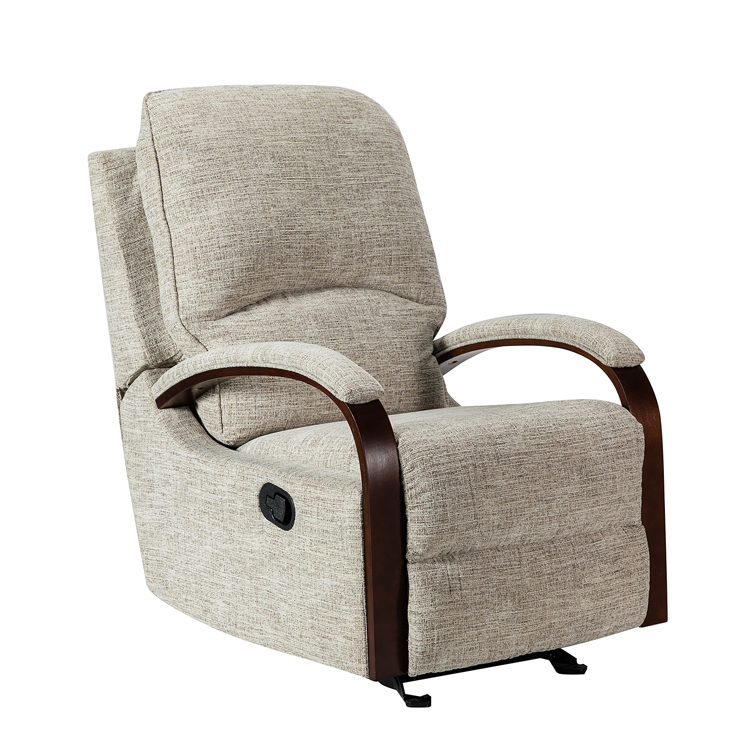Boln Beige Chenille Manual Rocking Recliner with Footrest 2 Boln Beige Chenille Manual Rocking Recliner with Footrest - Image 2