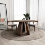 Brown Wood Round Dining Table with Pedestal Base 7 Brown Wood Round Dining Table with Pedestal Base