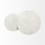 Bombola II (Large) 18L x 18W White Round Marble Top W/Black Metal Frame Accent Table