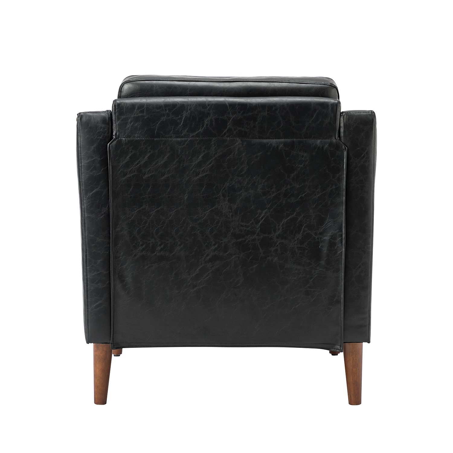 Bonita Black Vegan Leather Nailhead Trim Accent Armchair 4 Bonita Black Vegan Leather Nailhead Trim Accent Armchair - Image 4