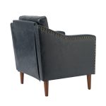Bonita Navy Vegan Leather Nailhead Trim Armchair 8 Bonita Navy Vegan Leather Nailhead Trim Armchair