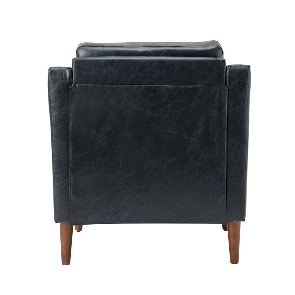 Bonita Navy Vegan Leather Nailhead Trim Armchair 3
