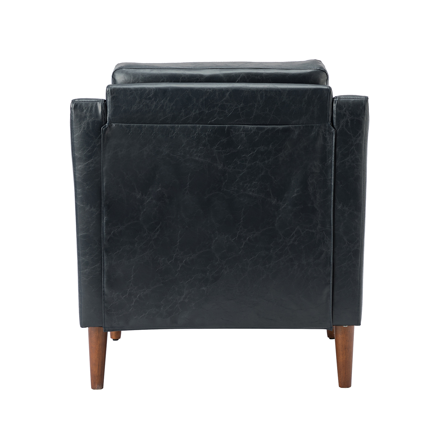 Bonita Navy Vegan Leather Nailhead Trim Armchair 4 Bonita Navy Vegan Leather Nailhead Trim Armchair - Image 4