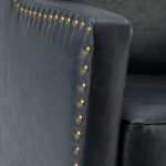 Bonita Navy Vegan Leather Nailhead Trim Armchair 10 Bonita Navy Vegan Leather Nailhead Trim Armchair
