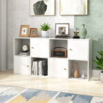 Compact 3-Tier Bookcase with Cabinets and Anti-Tipping Kits