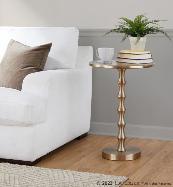 Bora 2675 Gold Metal Contemporary Accent Table by Grandview Gallery 1