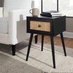Bora Bora Black Wood Contemporary Side Table with Rattan Drawer 14 Bora Bora Black Wood Contemporary Side Table with Rattan Drawer