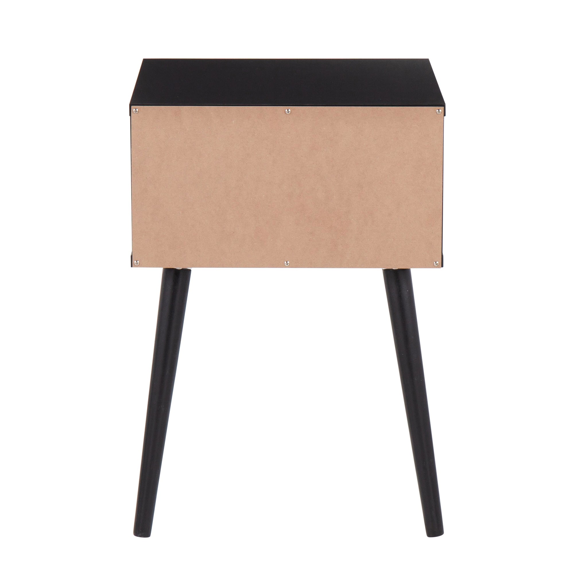 Bora Bora Black Wood Contemporary Side Table with Rattan Drawer 7 Bora Bora Black Wood Contemporary Side Table with Rattan Drawer - Image 7