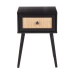 Bora Bora Black Wood Contemporary Side Table with Rattan Drawer 20 Bora Bora Black Wood Contemporary Side Table with Rattan Drawer