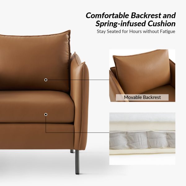 Boris Camel Anti Scratch Faux Leather Accent Chair 3