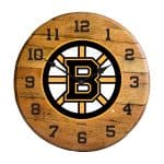 Boston Bruins Oak Barrel Clock 4 Boston Bruins Oak Barrel Clock