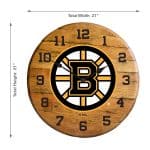 Boston Bruins Oak Barrel Clock 6 Boston Bruins Oak Barrel Clock