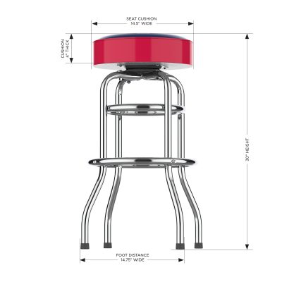 Boston Chrome Bar Stool American Made Team