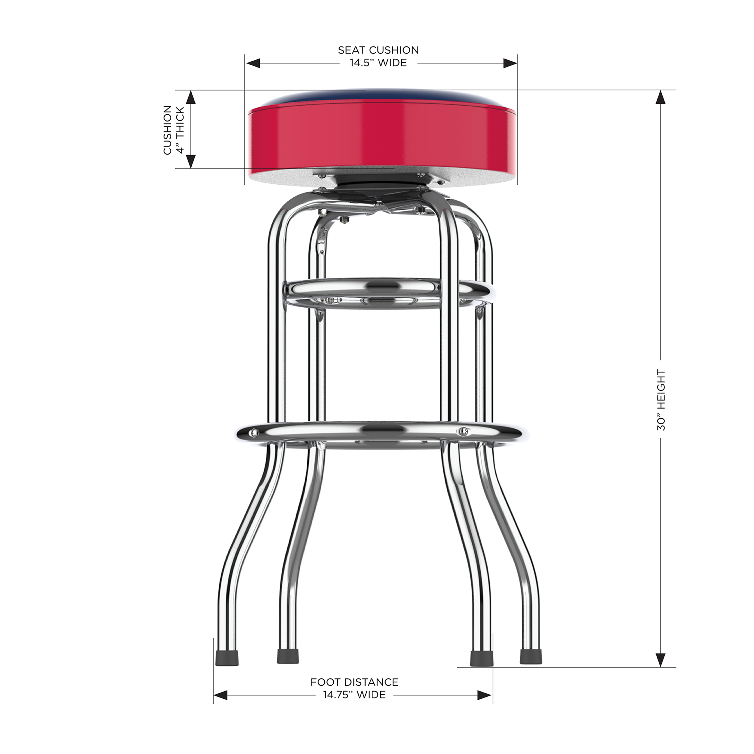 Boston Chrome Bar Stool American Made Team 1 Boston Chrome Bar Stool American Made Team