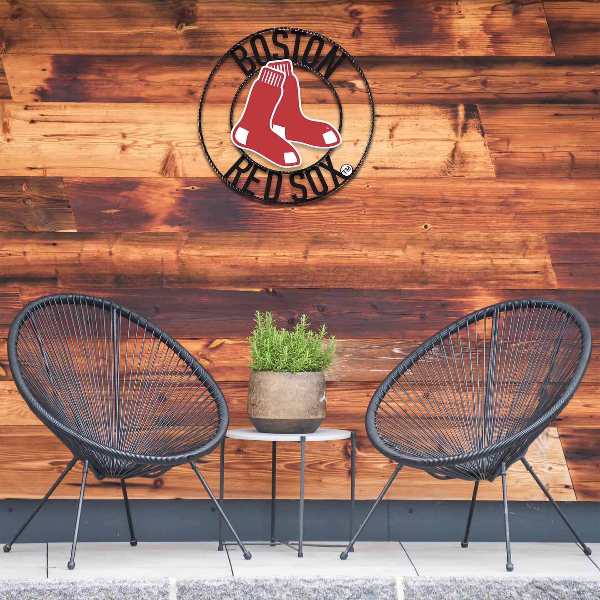Boston Red Sox 24 Inch Wrought Iron Team Logo Wall Decor 2 Boston Red Sox 24 Inch Wrought Iron Team Logo Wall Decor - Image 2