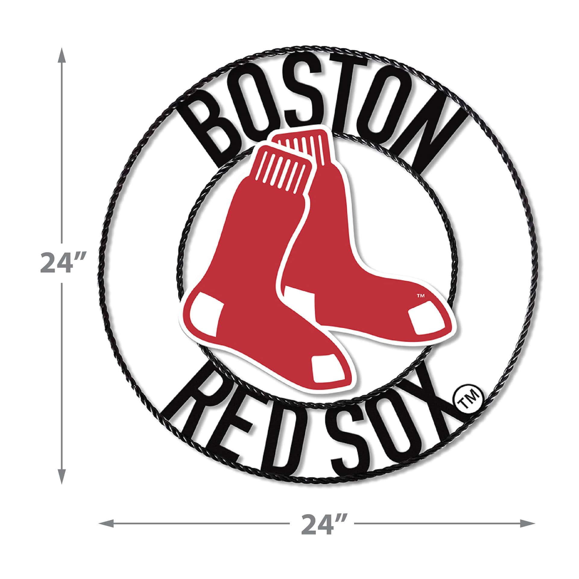 Boston Red Sox 24 Inch Wrought Iron Team Logo Wall Decor 3 Boston Red Sox 24 Inch Wrought Iron Team Logo Wall Decor - Image 3