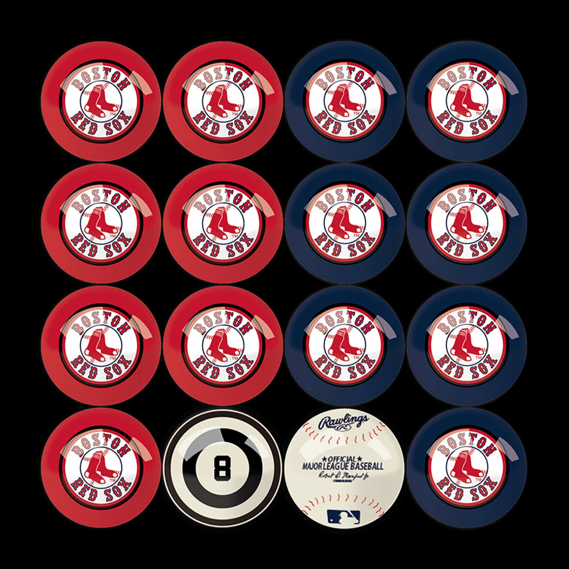 Boston Red Sox Billiard Balls Regulation Size And Weight 2 Boston Red Sox Billiard Balls Regulation Size And Weight - Image 2