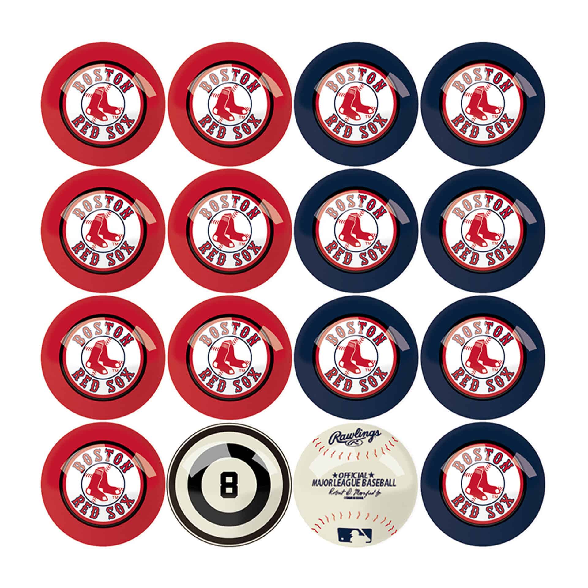 Boston Red Sox Billiard Balls Regulation Size And Weight 3 Boston Red Sox Billiard Balls Regulation Size And Weight - Image 3