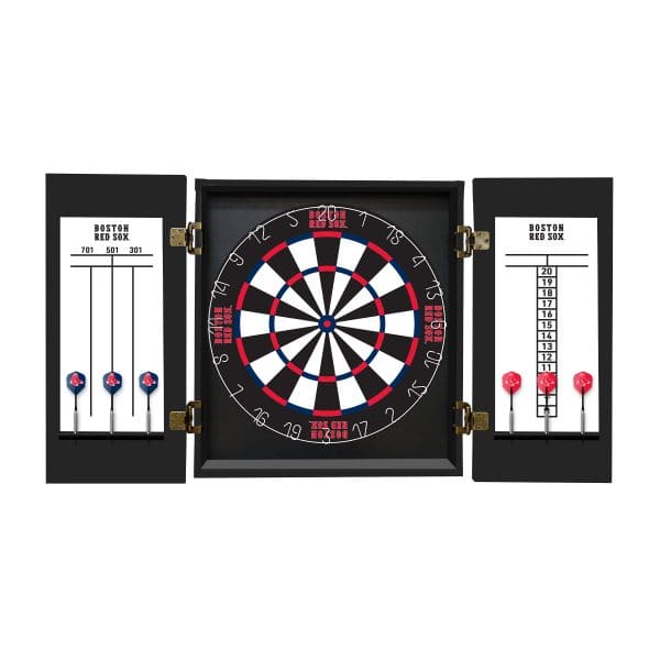 Boston Red Sox Dartboard Cabinet Set with Bristle Board 2