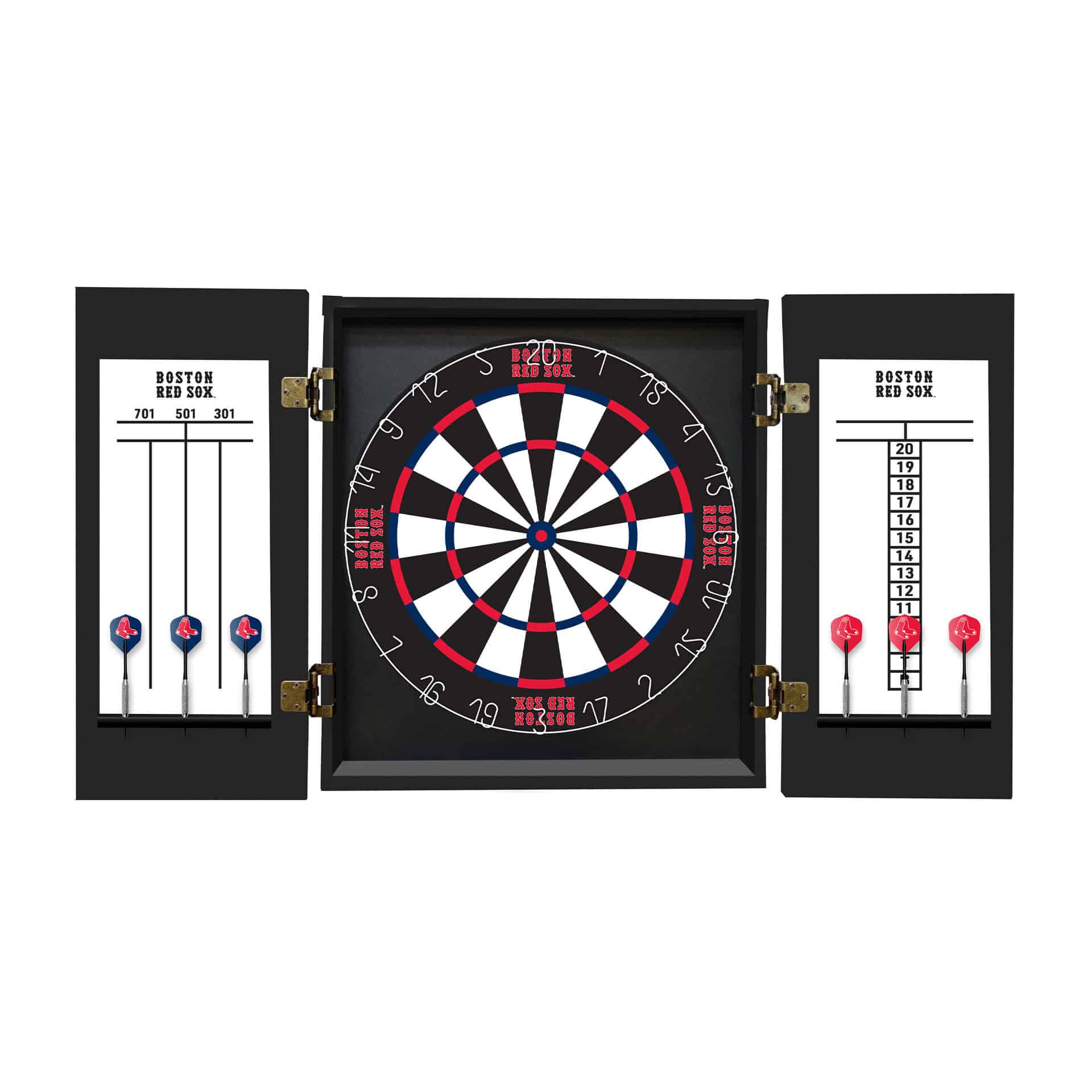 Boston Red Sox Dartboard Cabinet Set with Bristle Board 3 Boston Red Sox Dartboard Cabinet Set with Bristle Board - Image 3