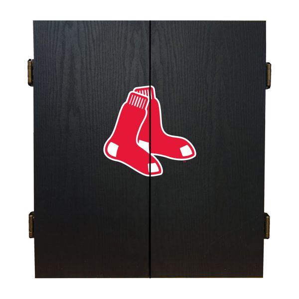 Boston Red Sox Dartboard Cabinet Set with Bristle Board 3